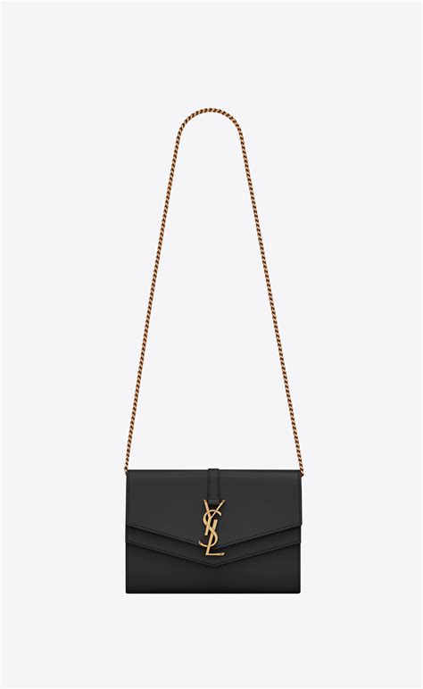 sulpice chain wallet in smooth leather ysl aus|YSL .